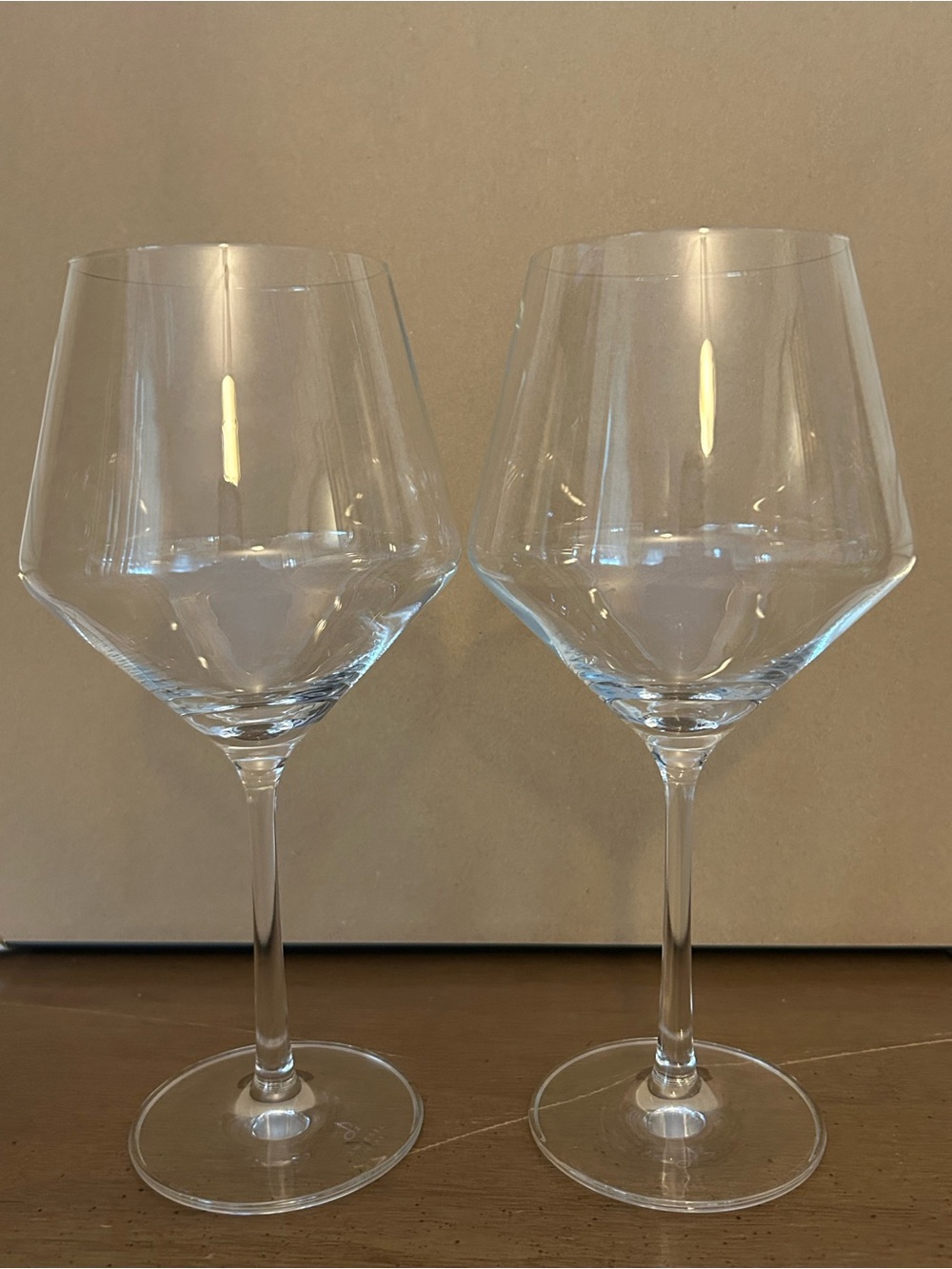 Zwiesel Wine Glasses Set of 2 Large Bowl Stemmed Crystal Glasses Clear Elegant